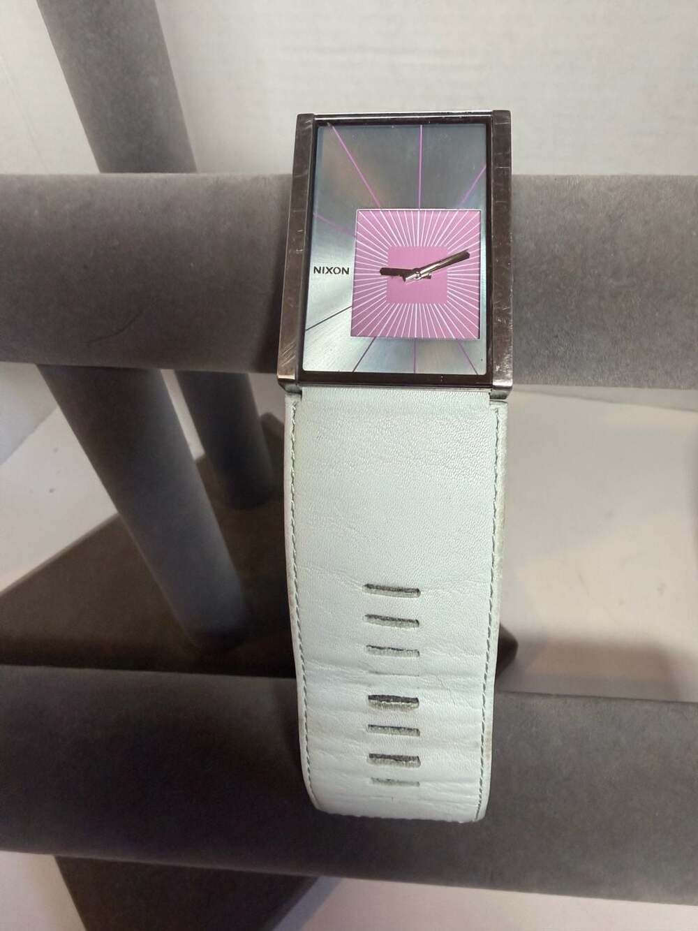 Nixon The Motif Picture Perfect Rectangular Women's Watch with Leather Strap